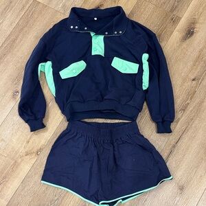 Stylish Navy and Mint Women's Set